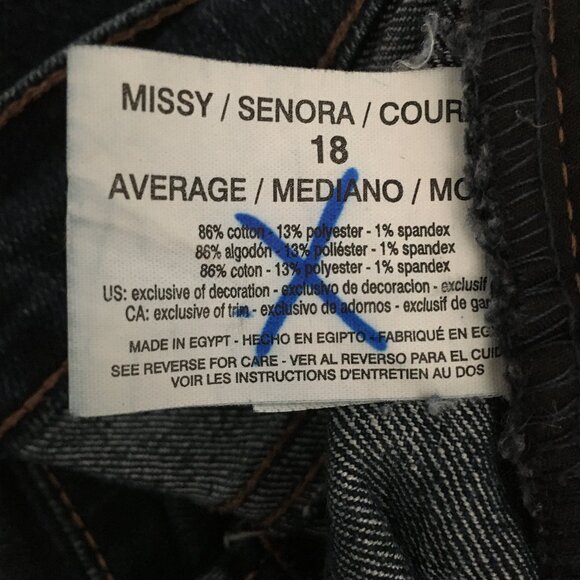 Gloria Vanderbilt Dark Blue Amanda Average Missy Denim Jeans 18 - Picture 5 of 10